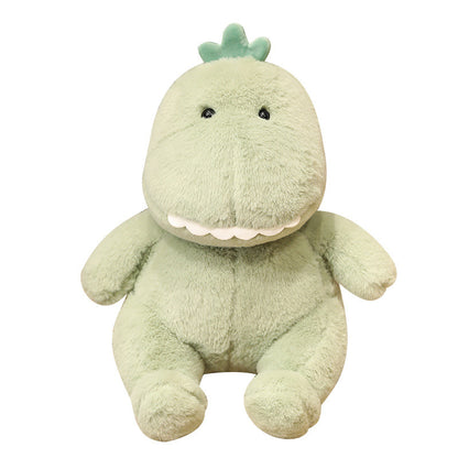 Cute Green Dinosaur Plush Toys Set with Wings & Crown Design