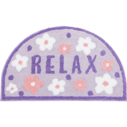 Cute Floral Half Round Door Mats - Non-Slip, Perfect for Bathroom Use