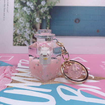 Creative Floating Quicksand Animal Keychain