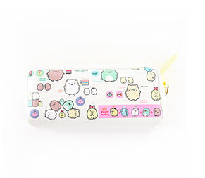 Colorful Zipper Pencil Pouch with Cute Cat, Dog, & Rabbit Designs