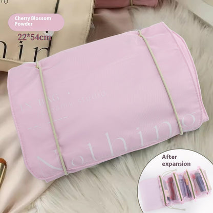 Portable Folding Travel Cosmetic Bag with Multi-Pocket Washbag Design