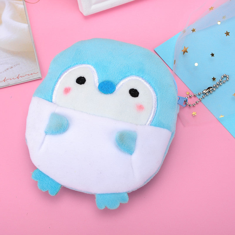 Cute Penguin Plush Zipper Coin Purse – Soft & Colorful Variants