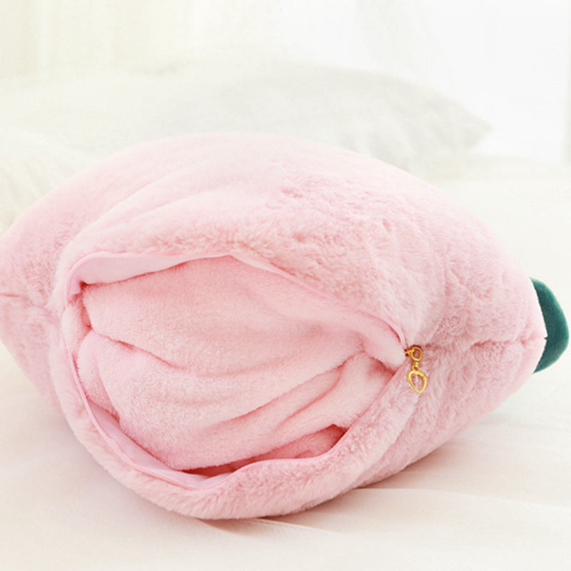 Creative Peach Shaped Plush Pillow with Blanket | Bedroom Throw Pillows