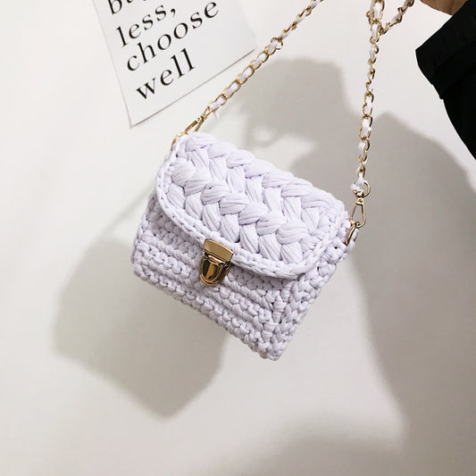 Knitted One Shoulder Chain Bag for Women in Multiple Colors