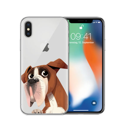 Transparent Dog Phone Case with Cute Cartoon Dog Designs