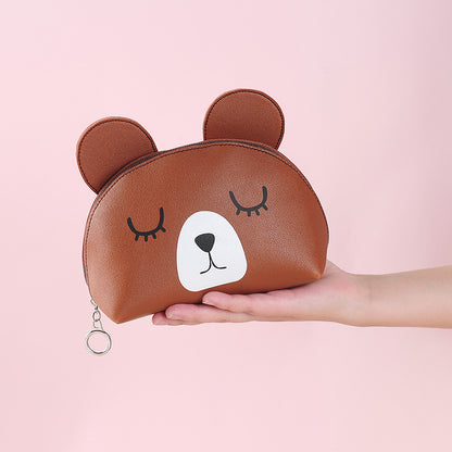 Cute Animal Face Small Makeup Bags - Panda & Bear Face