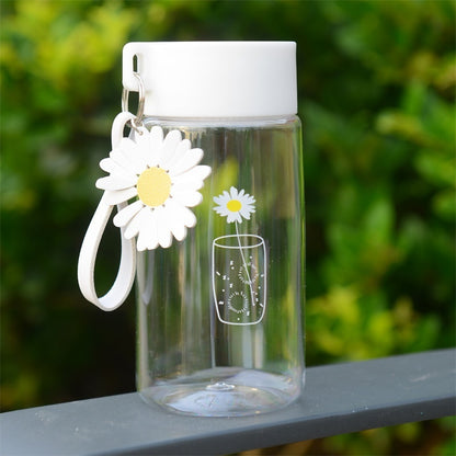 Frosted Daisy Water Bottle – Cute Design with Flower Charm