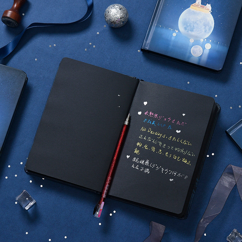 Hardcover Lunar Diary with Dreamy Moonlight Cat Design