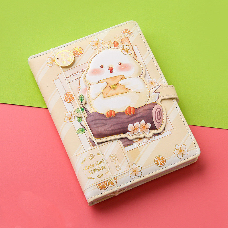 Cute Leather Diary with Adorable Animal Design & Magnetic Closure