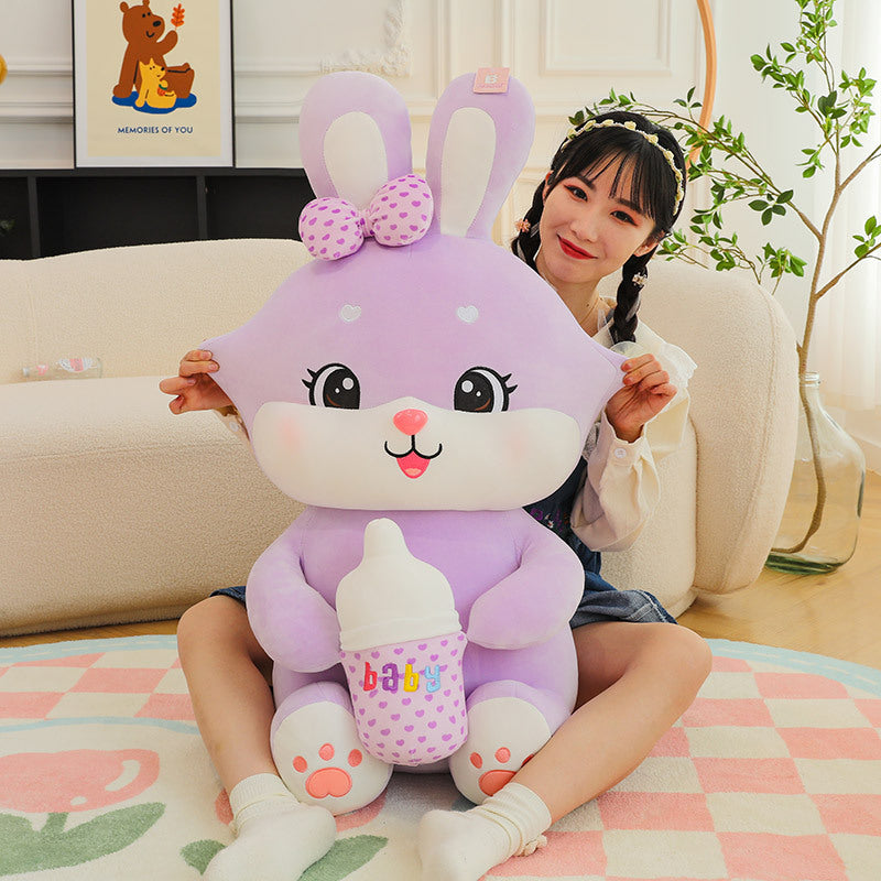 Cute Giant Colorful Bunny Rabbit Plush Toys in Purple, Blue & Pink