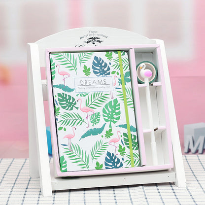 Cute Blue Flamingo Diary with Dreamy Pastel Design & Pen Set