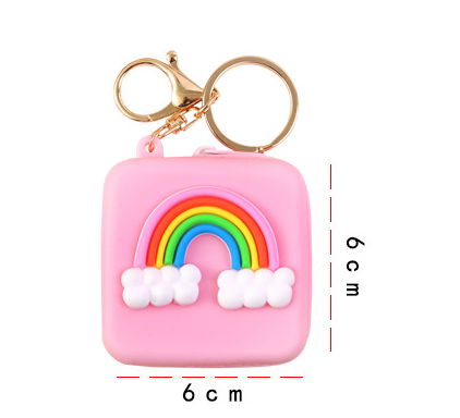 Cute Silicone Square Coin Purse & Earphone Case with Zipper