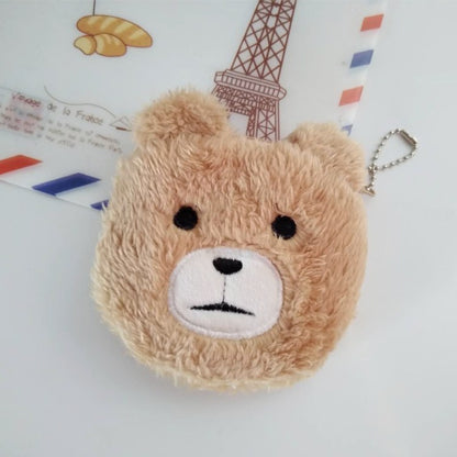 Cute Plush Animal Zipper Coin Purse in Small, Soft, and Colorful Designs