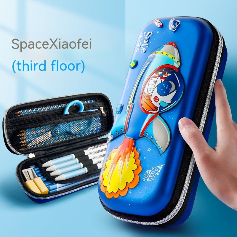 3D Zipper Pencil Case with Bright Cartoon Designs & Large Capacity