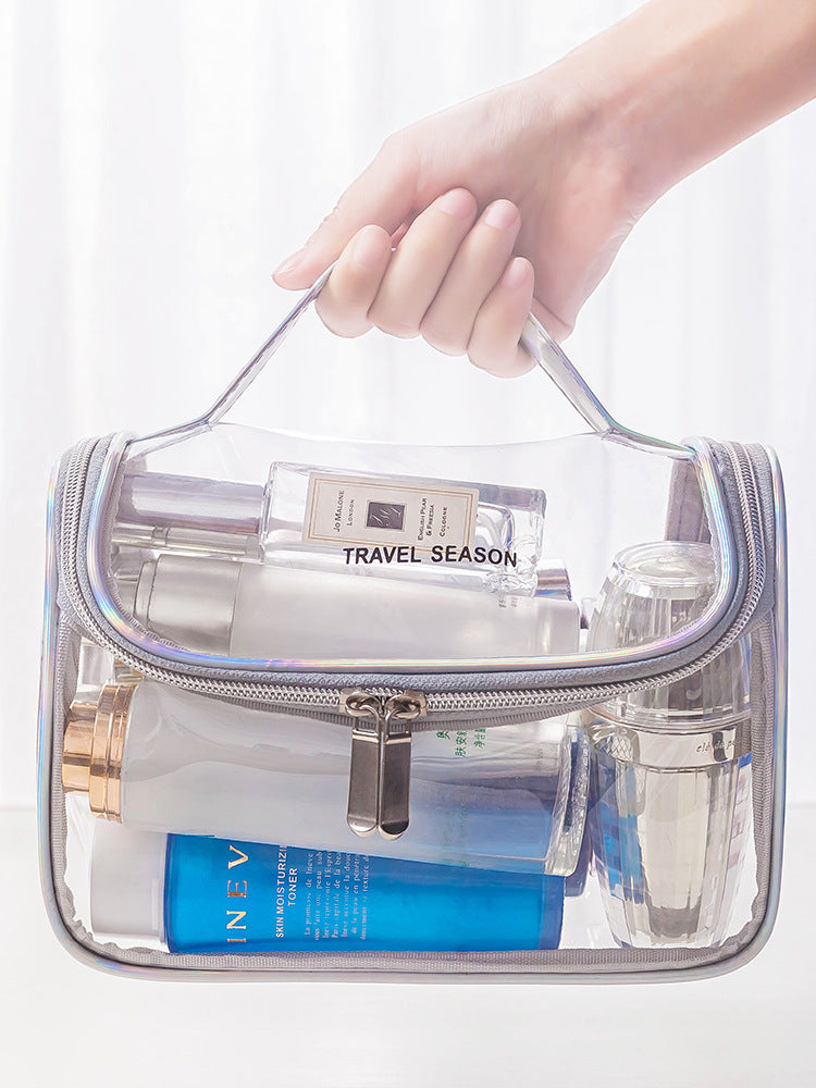 Large Transparent Waterproof Travel Makeup Bag with Handle