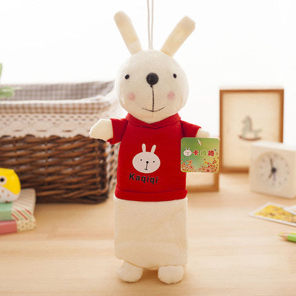 Bright, Large Capacity and Standing Plush Rabbit Pencil Case in Vibrant Colors