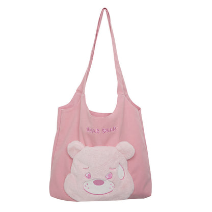Cute Teddy Bear Tote Bag | Mommy's Blue & Pink Tote Bag