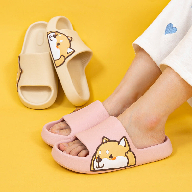 Cute Shiba Inu Slipper Slides – Non-Slip Unisex House Slippers