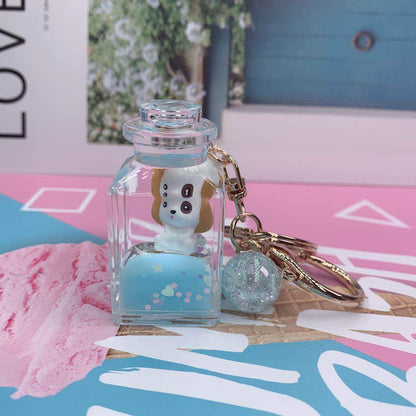 Creative Floating Quicksand Animal Keychain