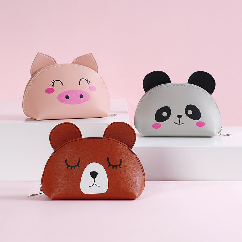 Cute Animal Face Small Makeup Bags - Panda & Bear Face