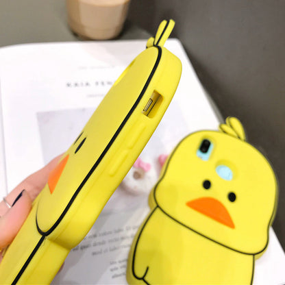 Cute Dinosaur & Duck Silicone Phone Case with Lanyard