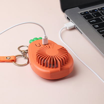 Cute Fruit & Animal Keychain with USB Charging Fan