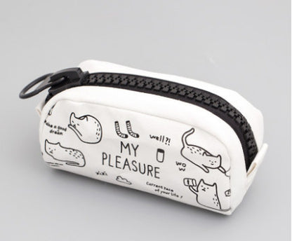 Colorful Zipper Pencil Pouch with Cute Cat, Dog, & Rabbit Designs