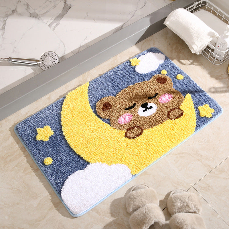 Cute Dog, Rabbit, Bear, Cat Doormat - Absorbent, Non-Slip, Washable