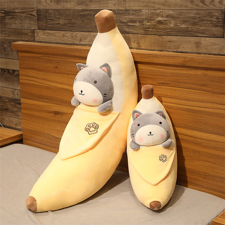 Large Peeling Banana Plush Toy with Cute Animal Variants - Bunny, Pig, Penguin & More