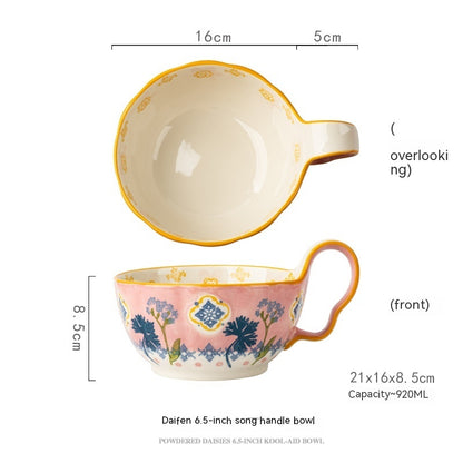 Hand-Painted Floral Ceramic Tea Cups – Colorful and Artistic Design