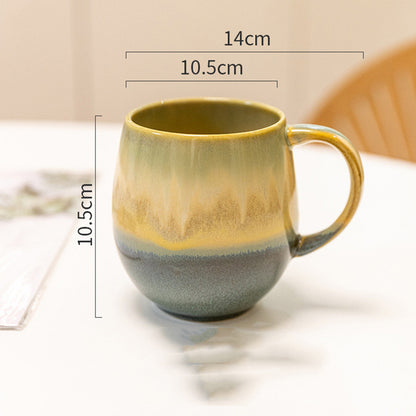 Gradient Ceramic Coffee Mugs – Large, Earthy Tones Design