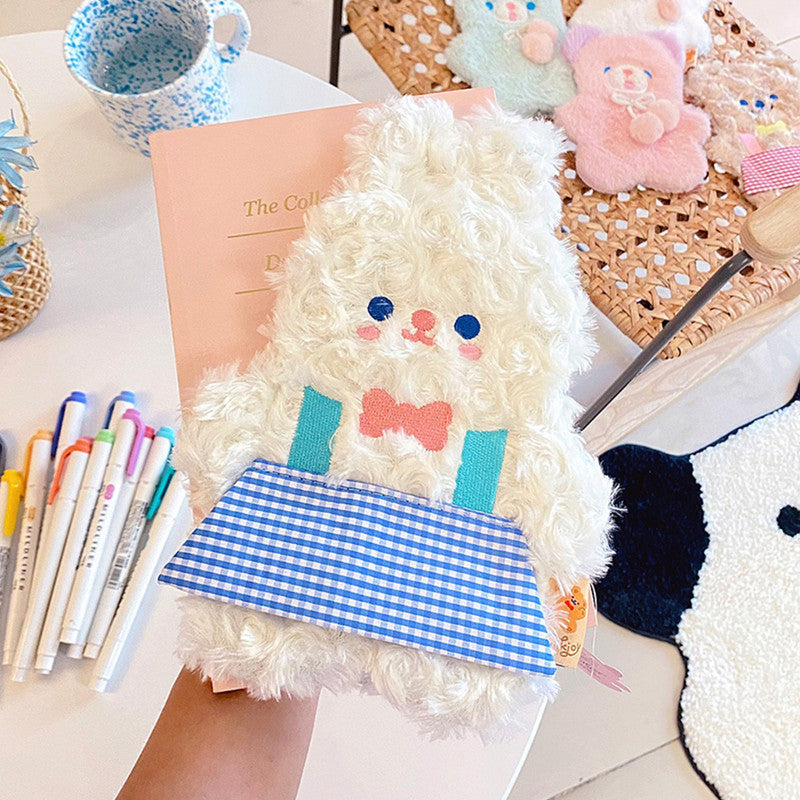 Soft Plush Bear Pencil Case for Girls in Cute, Fluffy, & Colorful Variants