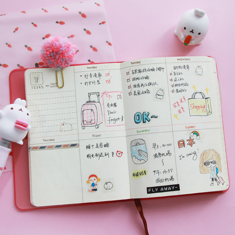 Colorful Pastel Cute Bunny Notebook with Minimalistic Design