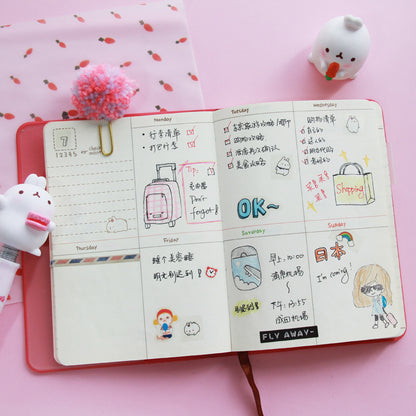Colorful Pastel Cute Bunny Notebook with Minimalistic Design