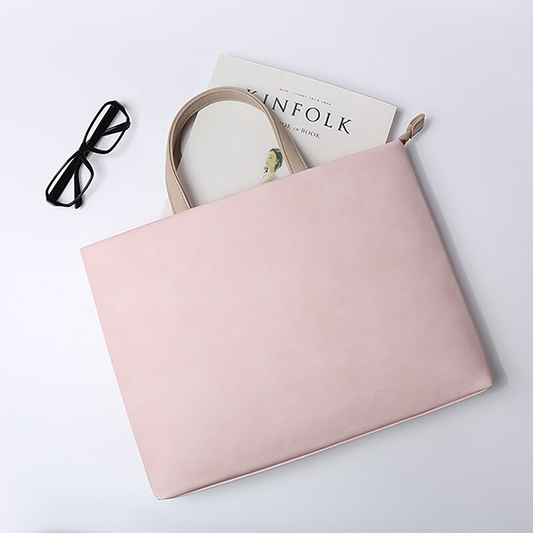 Soft Pink Laptop Sleeve Bag with Handle for 13.3 Inch Laptops