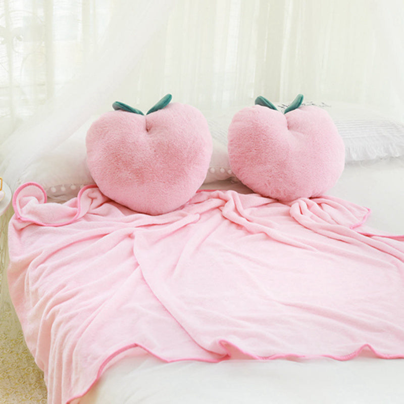 Creative Peach Shaped Plush Pillow with Blanket | Bedroom Throw Pillows