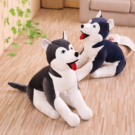 Large Husky Plush Toy Set with Lifelike Design & Playful Look