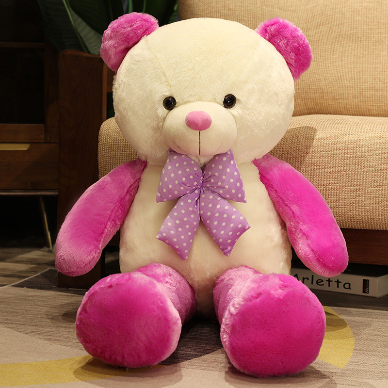 Dual Tone Giant Stuffed Teddy Bear with a Bow Tie