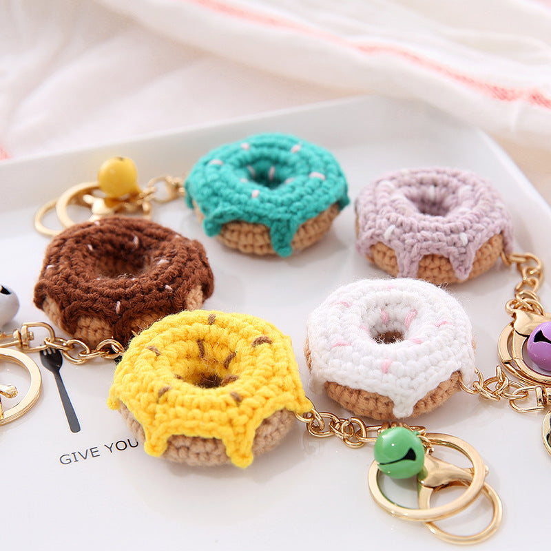 Fruit Shaped Wool Ball Crochet Keychain