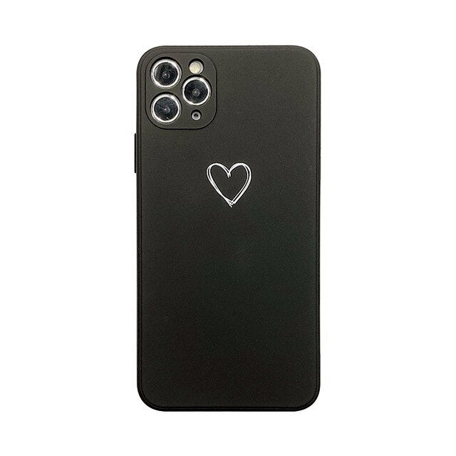 Minimal Heart Silicone Phone Case with Soft Matte Design