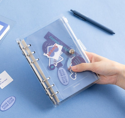 Mini Transparent Spiral Notebook with Colorful Stickers & Snap Closure