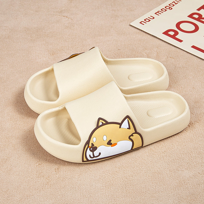 Cute Shiba Inu Slipper Slides – Non-Slip Unisex House Slippers