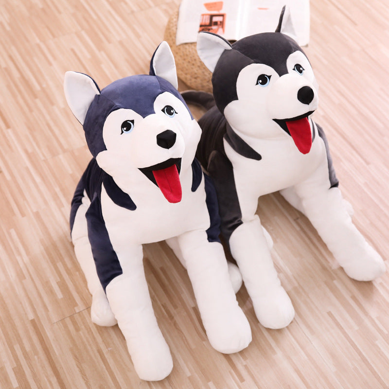 Large Husky Plush Toy Set with Lifelike Design & Playful Look