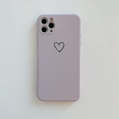 Minimal Heart Silicone Phone Case with Soft Matte Design