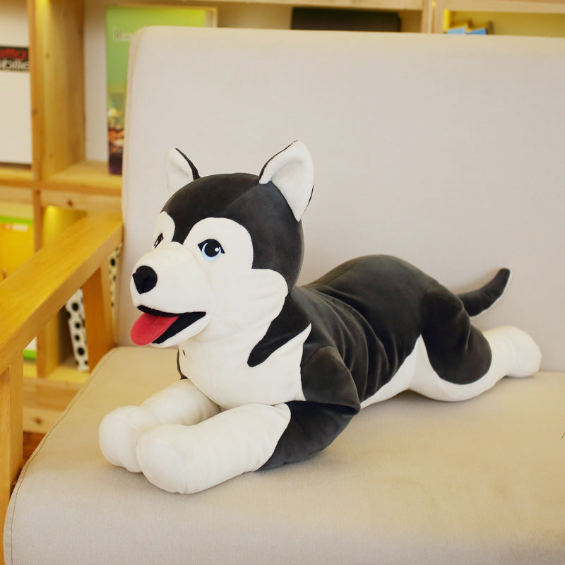 Large Husky Plush Toy Set with Lifelike Design & Playful Look