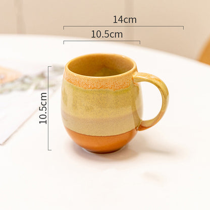 Gradient Ceramic Coffee Mugs – Large, Earthy Tones Design