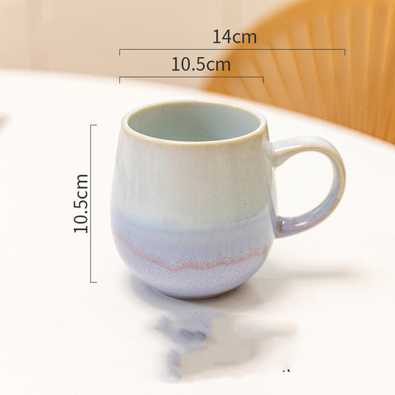 Gradient Ceramic Coffee Mugs – Large, Earthy Tones Design