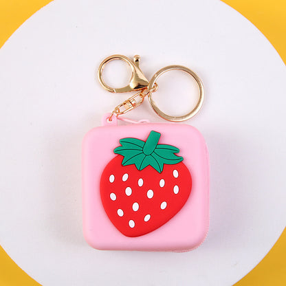 Cute Silicone Square Coin Purse & Earphone Case with Zipper