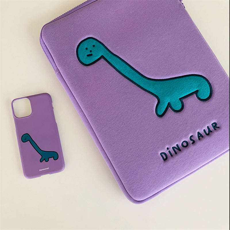 Cute Dinosaur Laptop Sleeve in Purple (11-15.6 Inch)