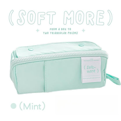 Soft Cloth Pencil Case with Bright Pastel Colors & Large Zipper Pouch